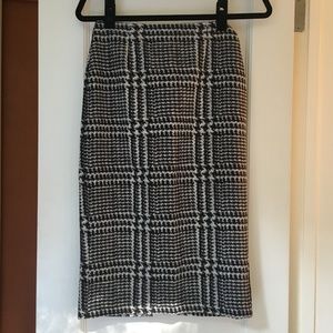 NWT Zara PENCIL skirt stretch nylon HERRINGBONE
